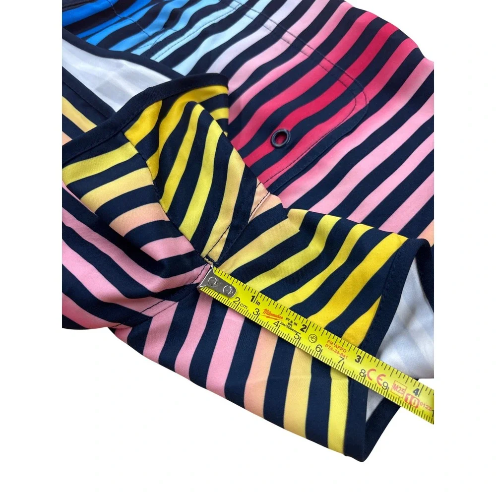 Original Penguin Mens Gradient Stripe Board Shorts Retro Swim Trunks Multi Color
